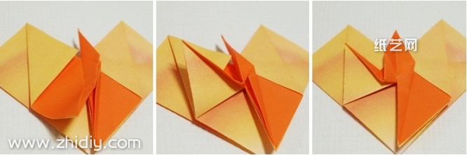 折纸心千纸鹤手工折纸图解教程