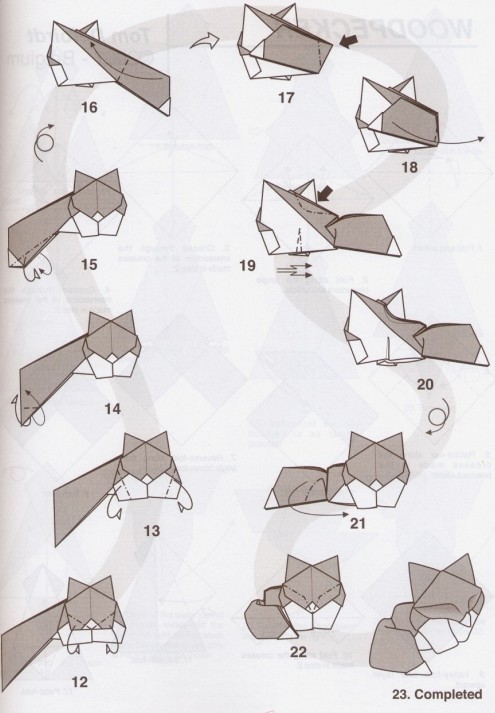 独特的折纸狐狸教程制作出来的折纸小狐狸确实做到的足够的可爱
