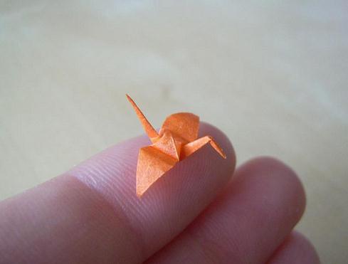 迷你微型折纸千纸鹤的折纸图解