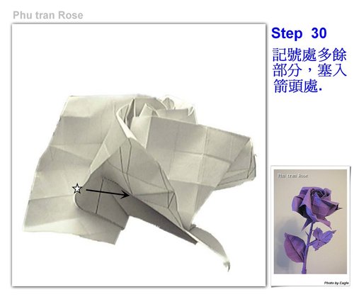 纸玫瑰花的折法图解教程手把手一步一步的教你学习PT折纸玫瑰