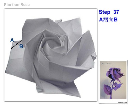 手工折纸玫瑰花的折法图解教程是学习折纸玫瑰比较好的方式之一