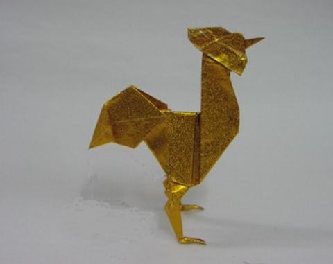 动物折纸大全之折纸公鸡折纸图解实拍教程