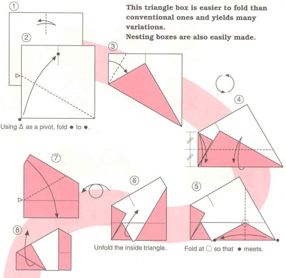 独特的折纸图谱教程详细解读三角形折纸盒的制作