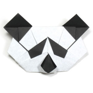 动物折纸大全图解之熊猫的脸部折纸教程