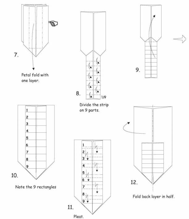 在叶片上的折纸家蚕基本的折纸模型图示还是比较简单和清晰的