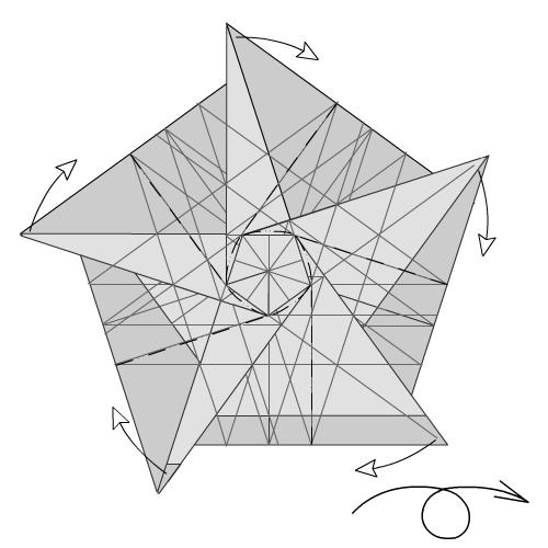 五瓣折纸玫瑰花从构型的角度来看已经超越了常见的各种折纸玫瑰花的设计