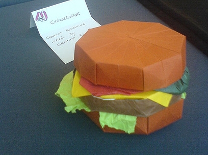 折纸汉堡包图纸教程[食物折纸图谱]