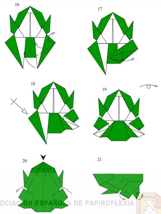 折纸树蛙立体构型的展现也能够将其折叠的效果以更好的方式展现