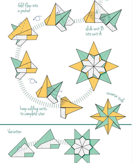 漂亮的折纸星的折纸图解教程全程指导你完成精彩的折纸星折叠