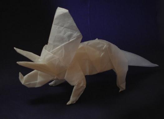 恐龙折法之三角龙折纸教程[动物折纸图谱]