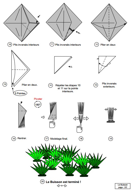 经典的折纸教程一步一步的将如何折叠出漂亮的折纸小草灌木教给你