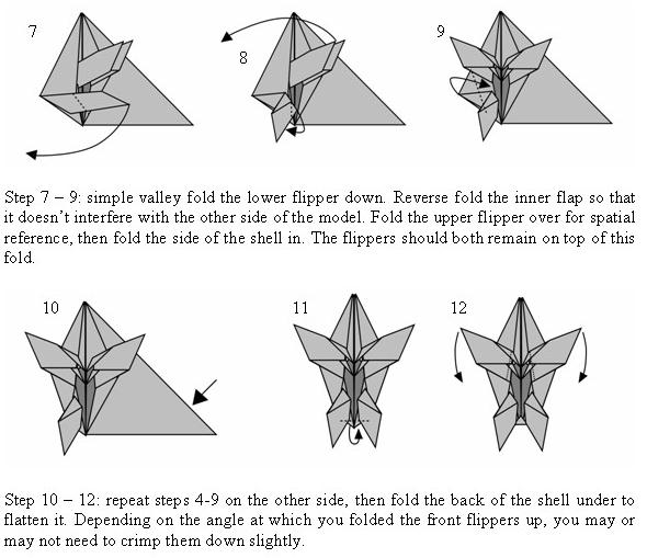 折纸海龟的折法图解教程帮助喜欢手工折纸制作的同学完成折纸海龟的折叠