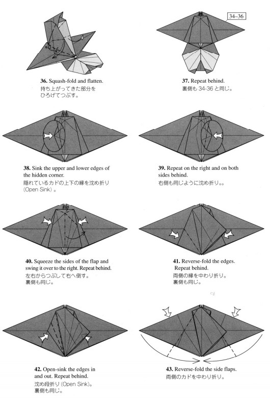 手工折纸五角犀金龟的基本折纸图解教程帮助你更好的完成折纸昆虫的折叠