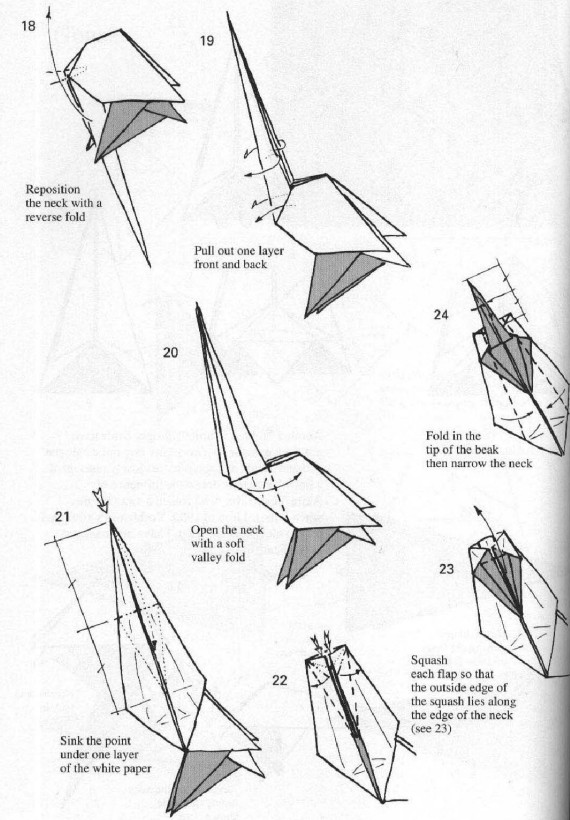 手工折纸鹅的图解制作教程一步一步的教你制作漂亮的折纸鹅