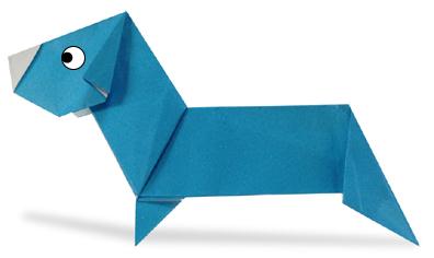 儿童折纸狗大全之达克斯犬折纸图解教程
