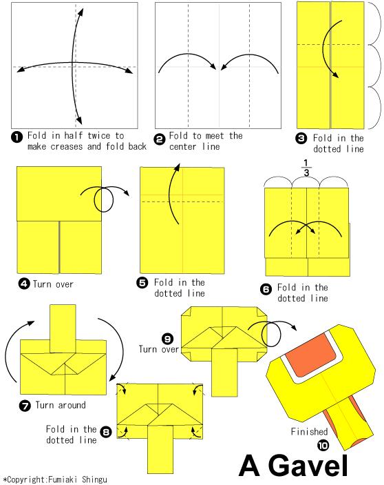 基本的儿童折纸小木槌折纸图解教程手把手教你制作精美的儿童折纸小木槌