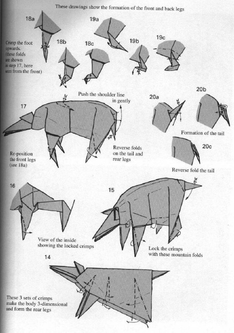 独特的折纸犀牛表现出来是充满力量感的折纸犀牛哦