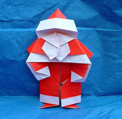 圣诞节手工折纸礼物之大胡子圣诞老人折法教程