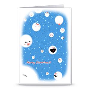 圣诞贺卡之快乐雪花手工制作可打印贺卡模版下载