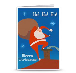 圣诞贺卡之送礼物的圣诞老人手工制作可打印贺卡PDF模版
