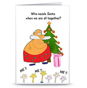 圣诞贺卡之谁需要圣诞老人可打印手工制作贺卡模版下载