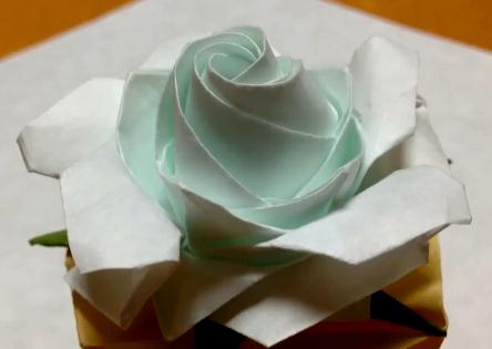 玫瑰花的折法之五角折纸玫瑰视频教程