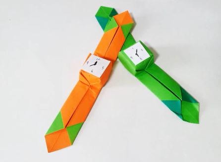 折纸大全之简单立体折纸手表的折法视频教程