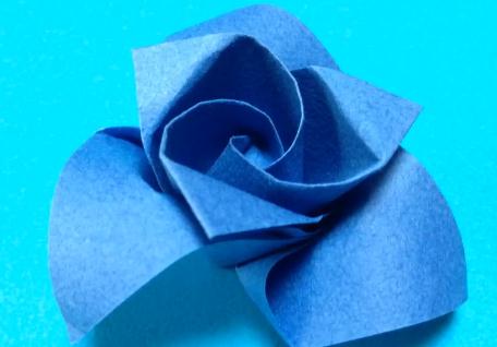 折纸玫瑰的折法视频之正三角形简单纸玫瑰花手工制作教程