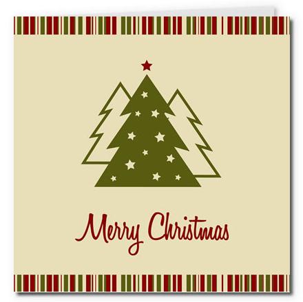 圣诞贺卡之经典圣诞树与糖果花边可打印自制手工贺卡模版下载