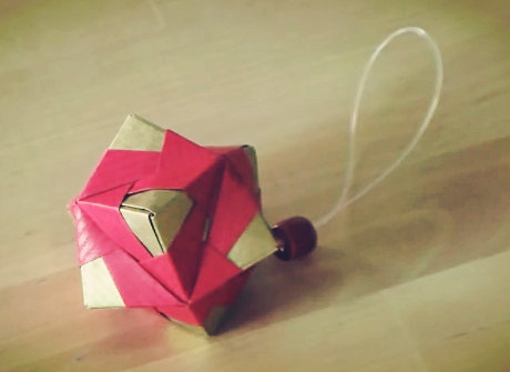 圣诞节折纸大全之装饰小球灯笼的制作方法折纸视频教程