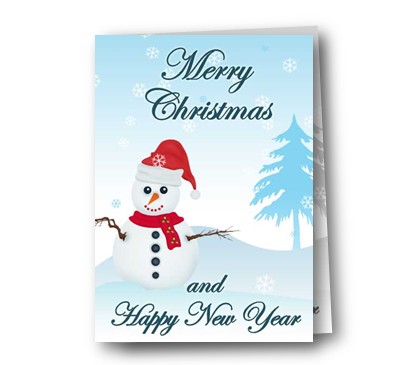 冬季的圣诞雪人 手工DIY制作可打印圣诞雪人贺卡制作模版免费下载