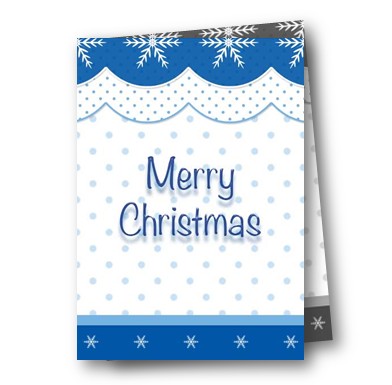 圣诞节的雪 蓝色可打印圣诞贺卡制作手工DIY模版下载