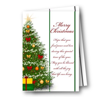 【圣诞贺卡手工制作大全】仿真圣诞树装饰的可打印贺卡模版