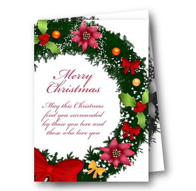 【圣诞贺卡大全】免费下载最新的漂亮圣诞花环可打印贺卡制作手工模版