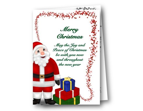 圣诞老人送圣诞礼物可打印圣诞贺卡手工制作大全模版下载