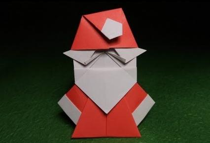 超可爱折纸圣诞老人折法视频教程【圣诞节折纸手工制作大全】—陈汉辉