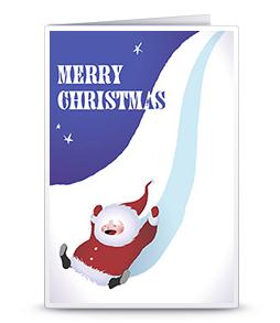 圣诞贺卡之圣诞老人来啦可打印手工贺卡自制模版下载