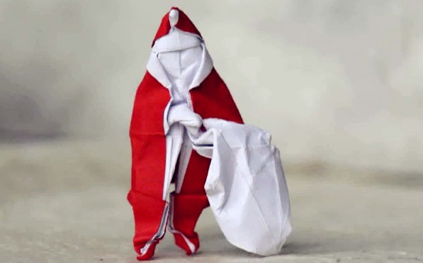 史上最逼真折纸圣诞老人的折法视频教程【圣诞老人折纸大全】