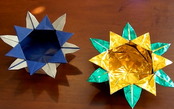 折纸盒子大全之太阳花折纸花教程教你漂亮的太阳花折纸盒子