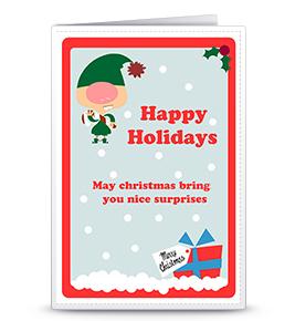 圣诞贺卡之完美惊喜的传统圣诞可打印贺卡PDF模版免费下载