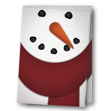 圣诞贺卡之温暖圣诞雪人的可打印手工自制贺卡模版免费下载