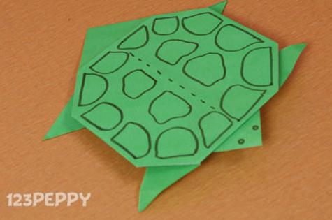 简单儿童折纸大全一步一步的教你有趣的折纸小乌龟折纸教程