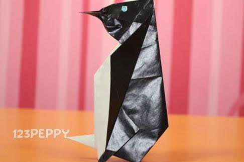 企鹅折纸备课教你儿童简单折纸手工制作小企鹅