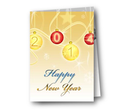 2014新年装饰物新年可打印贺卡制作模版的免费下载