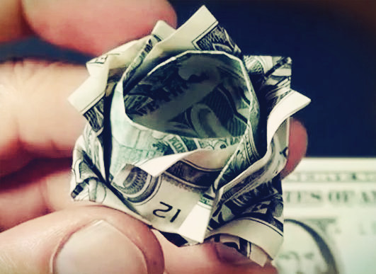 人民币折玫瑰花图解教你用人民币叠玫瑰花的折法【美元折纸大全系列教程】