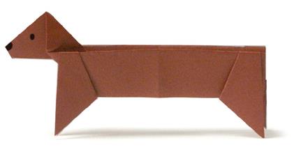 儿童折纸狗大全教你简单的折纸腊肠犬