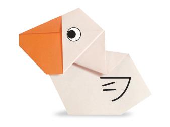 儿童简单折纸小鸭子的折纸图解教程