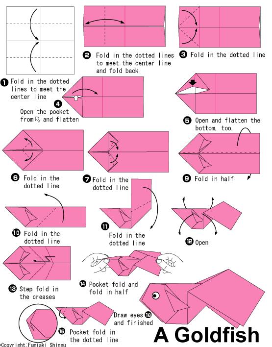 有趣的折纸金鱼基本折法教程告诉你折纸金鱼是如何制作的