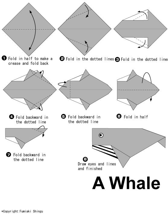 手工折纸鲸鱼的基本折法教程告诉你折纸鲸鱼是如何制作的