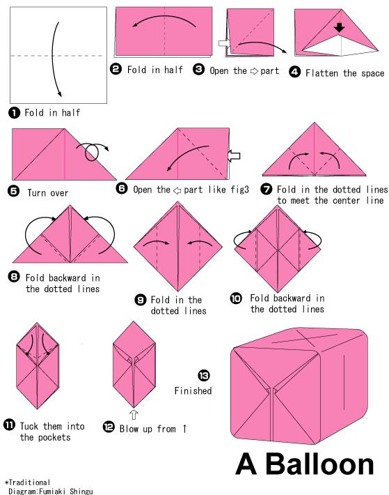 手工折纸气球的基本折法教程以图解的方式展示如何制作出漂亮的气球来
